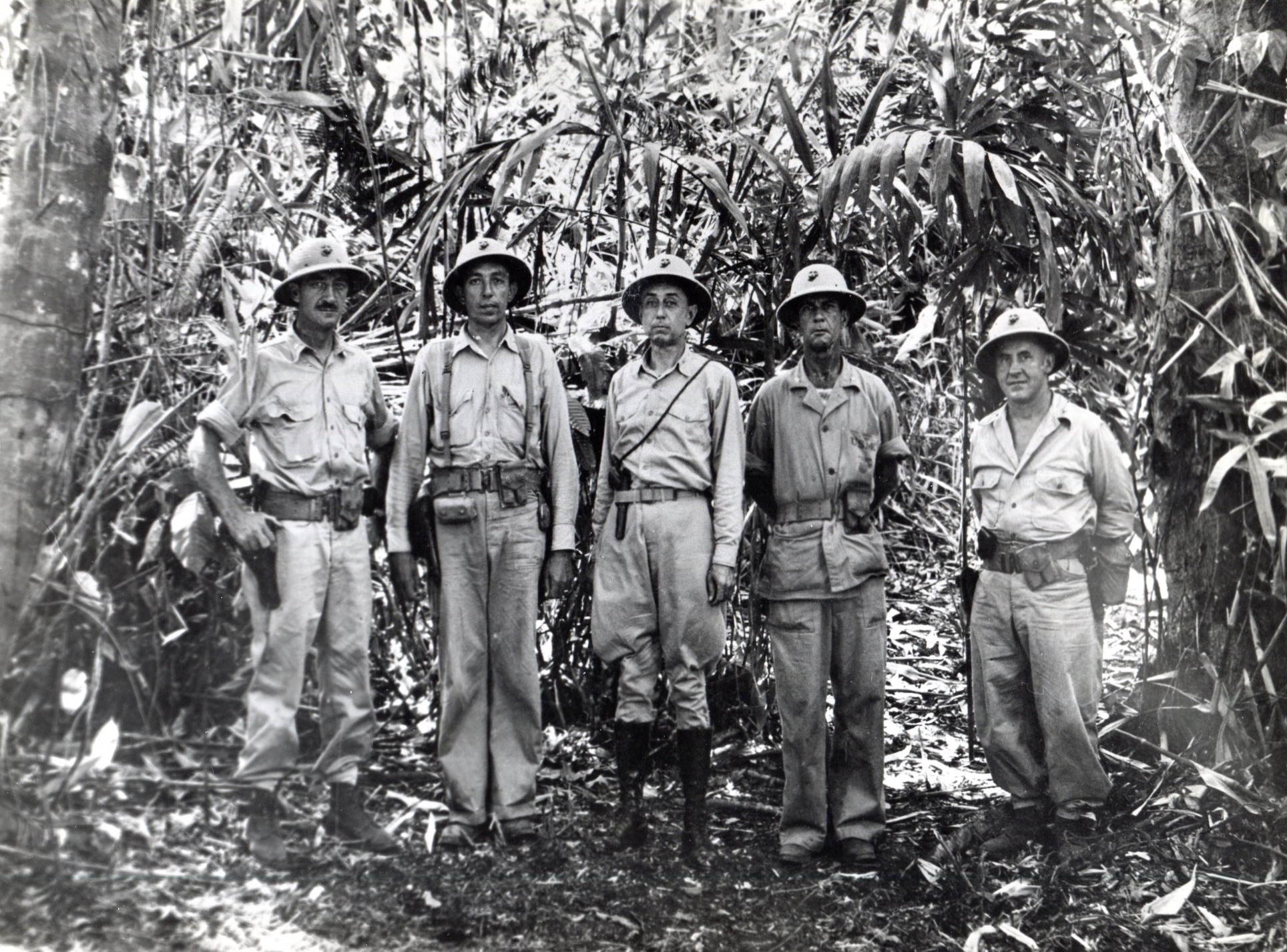 1st Marines pose on Guadalcanal. 